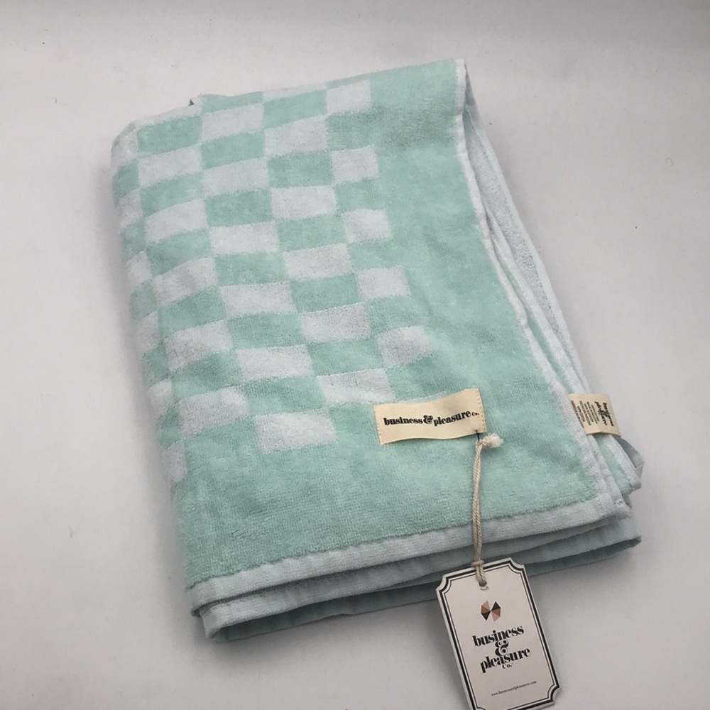 Business & Pleasure Beach Towel Vintage Blue Check